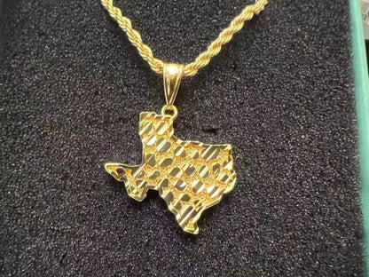 Wholesale 18K Gold Plated Nugget Map Vintage Shape Charm Pendant Necklace for Men Women Unique Gold Pendant for Jewelry