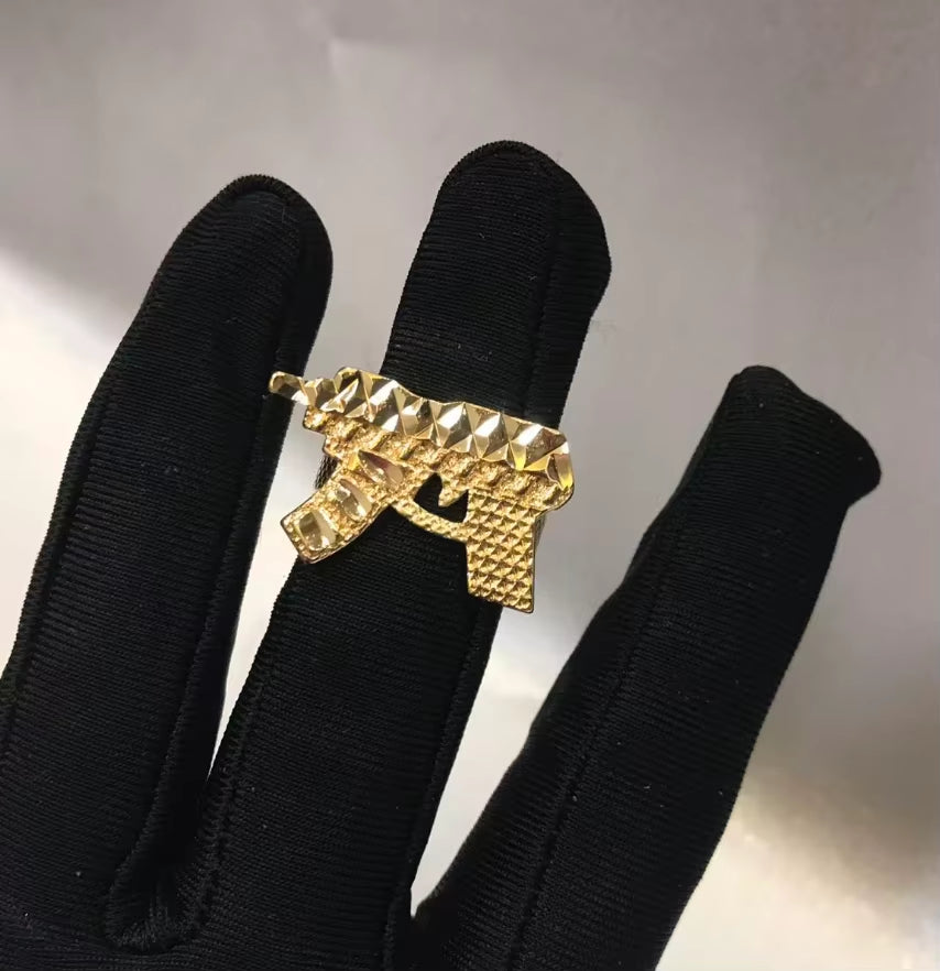 Customized Stainless Steel Trendy 18K Gold Plated Rollie Ring Nugget Ring Cute Jewelry