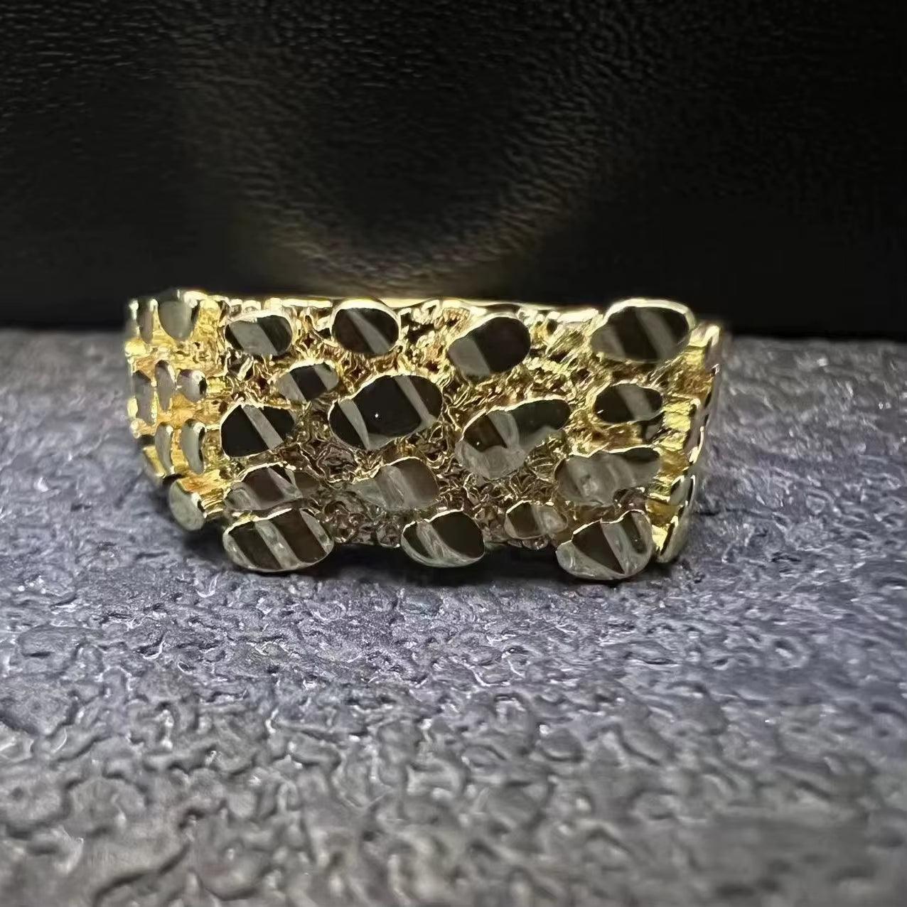 Factory Direct Sales Nugget Ring Custom Hip Hop Fine Jewelry for Men Women Father'S Day Gift