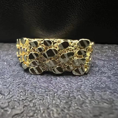 Factory Direct Sales Nugget Ring Custom Hip Hop Fine Jewelry for Men Women Father'S Day Gift