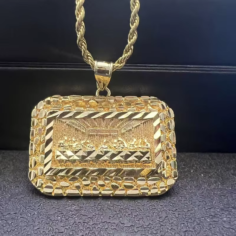 Customized 18K Gold Hip Hop Last Supper Jesus Pendant Custom Stainless Steel Necklace for Men Diamond Jewelry