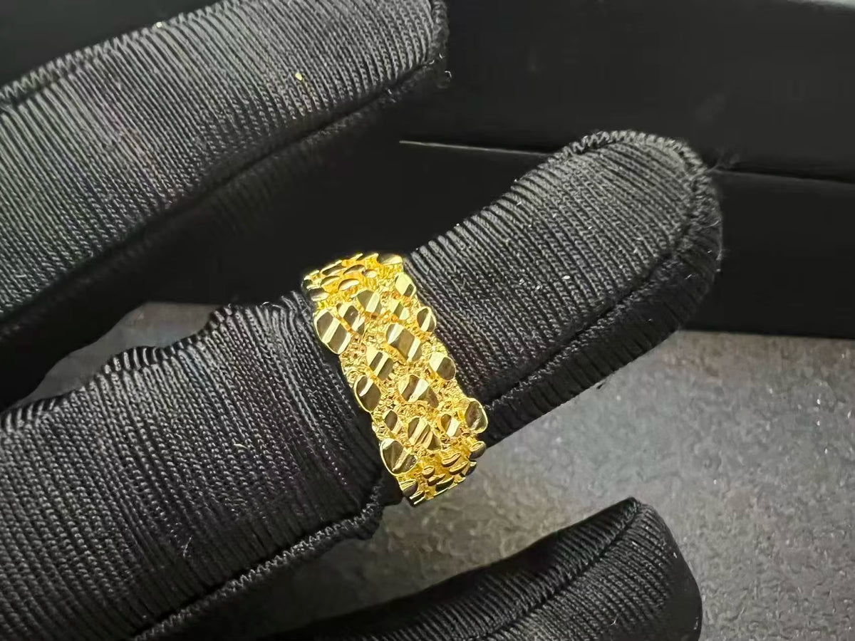 Factory Direct Sales Nugget Ring Custom Hip Hop Fine Jewelry for Men Women Father'S Day Gift