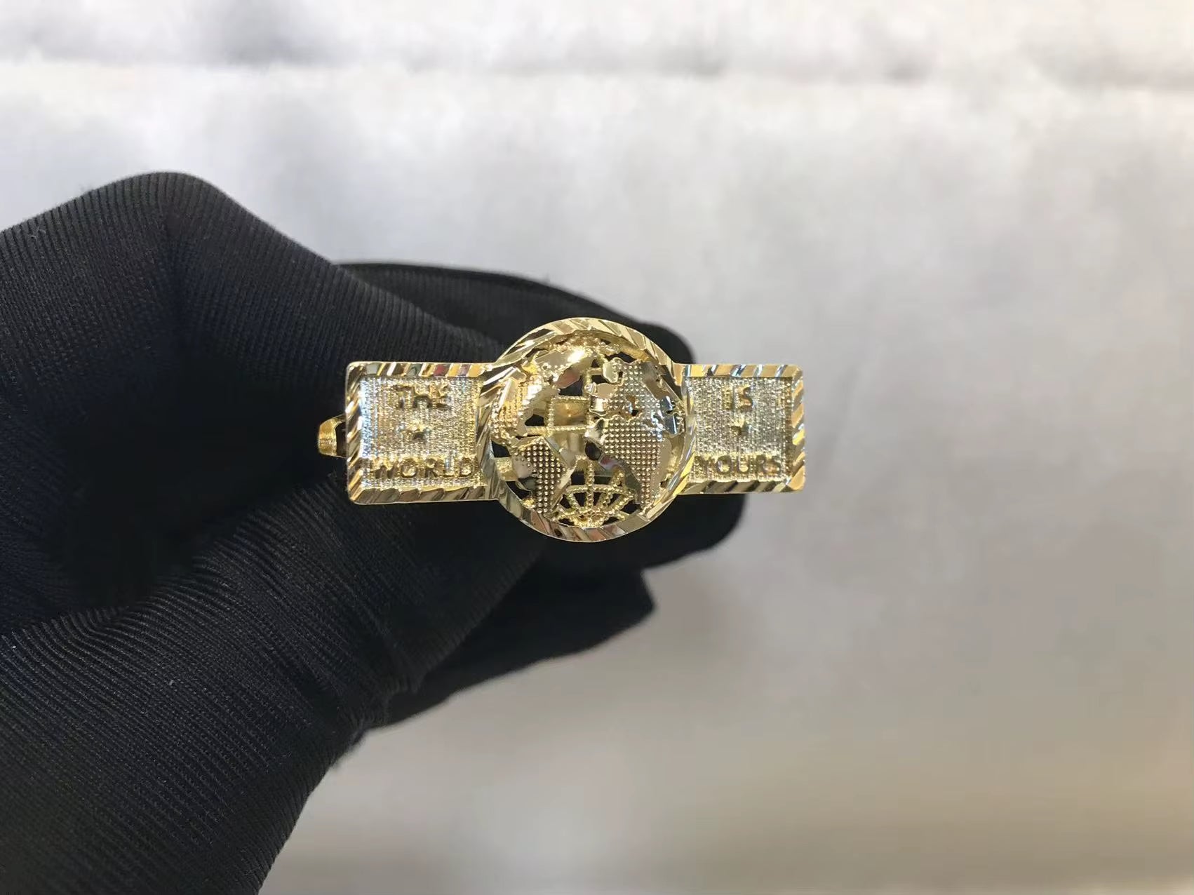 Customized Stainless Steel Trendy 18K Gold Plated Double Finger Cartoon Ring Cute Jewelry for Gift