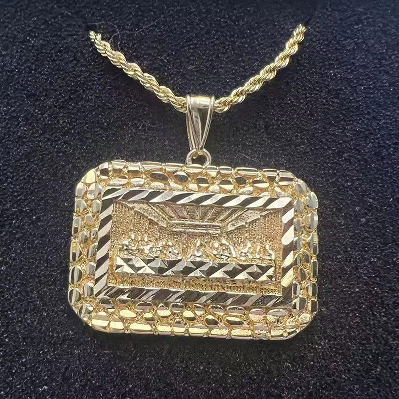 Customized 18K Gold Hip Hop Last Supper Jesus Pendant Custom Stainless Steel Necklace for Men Diamond Jewelry