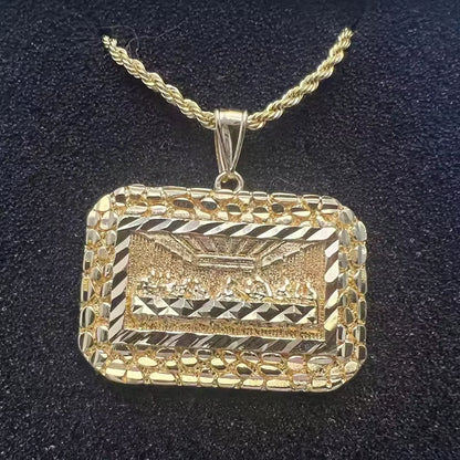 Customized 18K Gold Hip Hop Last Supper Jesus Pendant Custom Stainless Steel Necklace for Men Diamond Jewelry