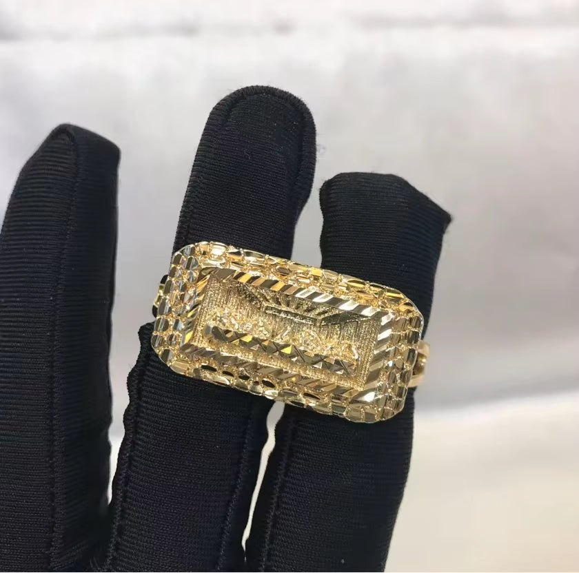 Customized Stainless Steel Trendy 18K Gold Plated Double Finger Cartoon Ring Cute Jewelry for Girls Boys Women for Gift